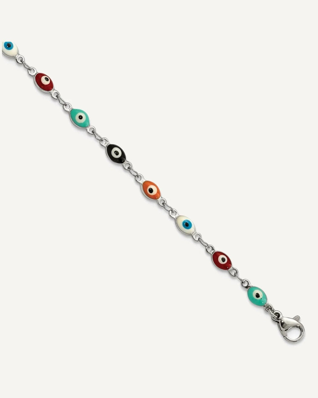 Chisel Stainless Steel Polished Enameled Eyes 9 inch Anklet Plus 1 inch Extension – View 1
