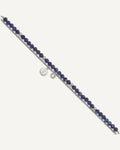 Chisel Stainless Steel Polished 2-Strand Lapis and Crystal Cross 9 inch Anklet Plus 2 inch Extension – View 1