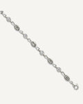 Chisel Stainless Steel with Sterling Silver Polished with White CZ 10.25 inch Anchor Link Anklet – View 1