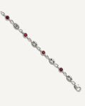 Chisel Stainless Steel with Sterling Silver Polished with Red CZ 10.25 inch Anchor Link Anklet – View 1