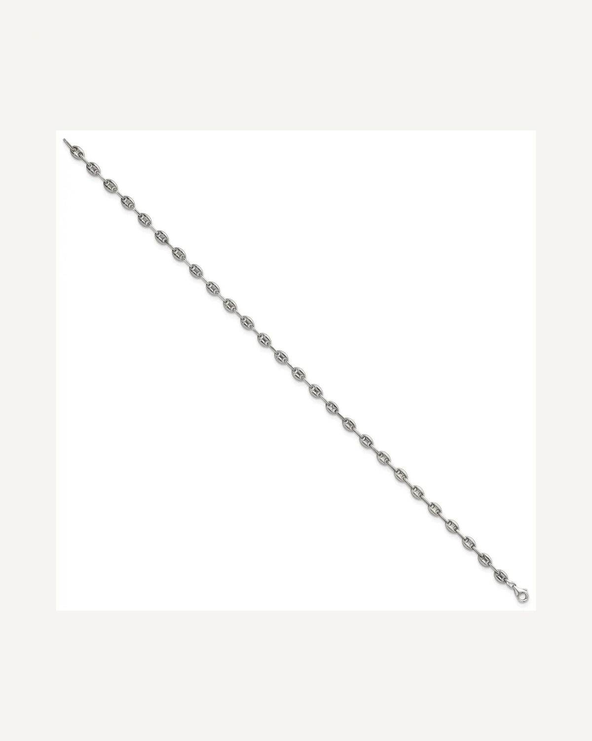 Chisel Stainless Steel with Sterling Silver Polished 9.75 inch Anchor Link Anklet – View 2