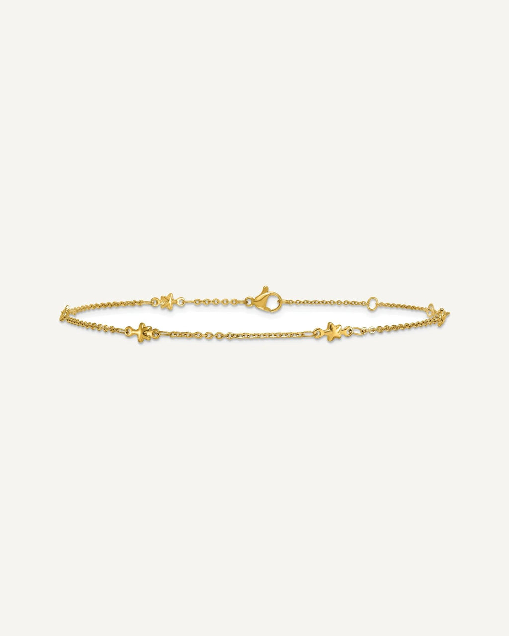 Chisel Stainless Steel Polished Yellow IP-plated 1.6mm Stars 9 inch Anklet Plus 2 inch Extension – View 3