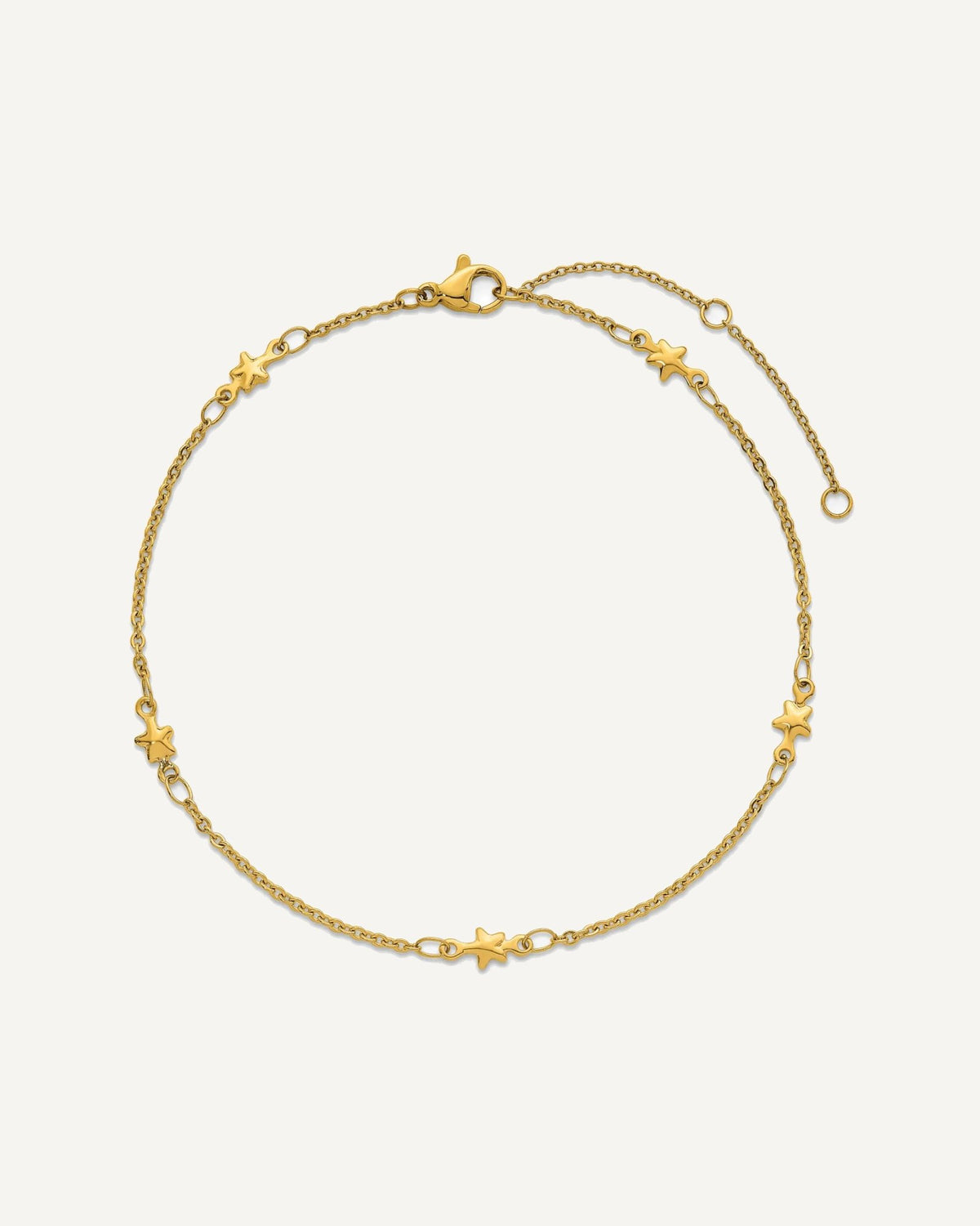 Chisel Stainless Steel Polished Yellow IP-plated 1.6mm Stars 9 inch Anklet Plus 2 inch Extension – View 4