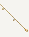 Chisel Stainless Steel Polished Yellow IP-plated with Crystal Dangles 8.25 inch Anklet with 2 inch Extension – View 1