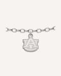 Sterling Silver Rhodium-plated LogoArt Auburn University 9 inch Anklet – View 1