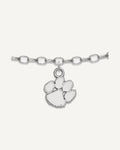 Sterling Silver Rhodium-plated LogoArt Clemson University Tiger Paw 9 inch Anklet – View 1