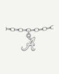 Sterling Silver Rhodium-plated LogoArt University of Alabama 9 inch Anklet – View 1