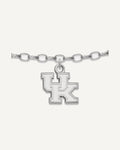 Sterling Silver Rhodium-plated LogoArt University of Kentucky U-K 9 inch Anklet – View 1