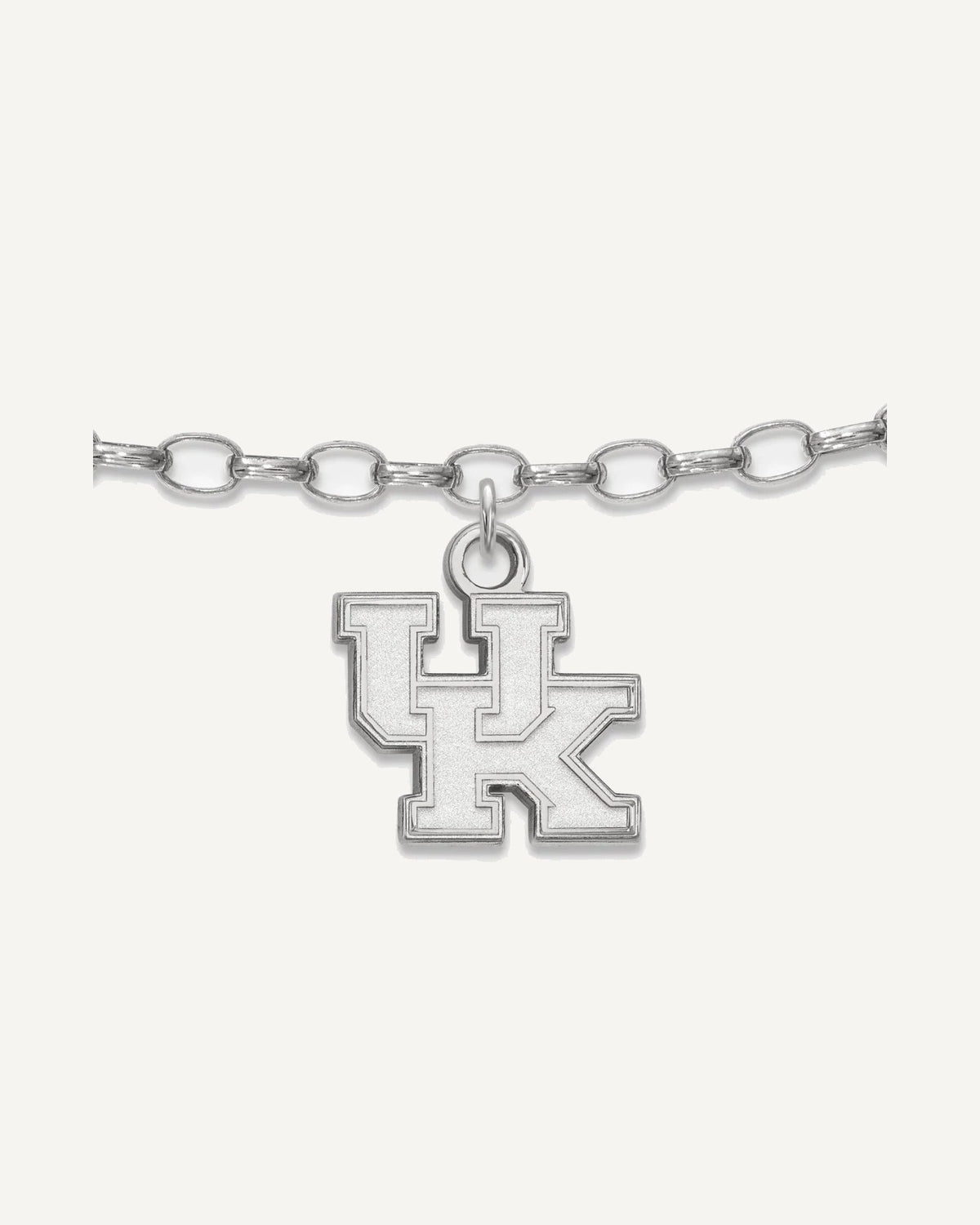 Sterling Silver Rhodium-plated LogoArt University of Kentucky U-K 9 inch Anklet – View 1