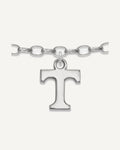 Sterling Silver Rhodium-plated LogoArt University of Tennessee Letter T 9 inch Anklet – View 1