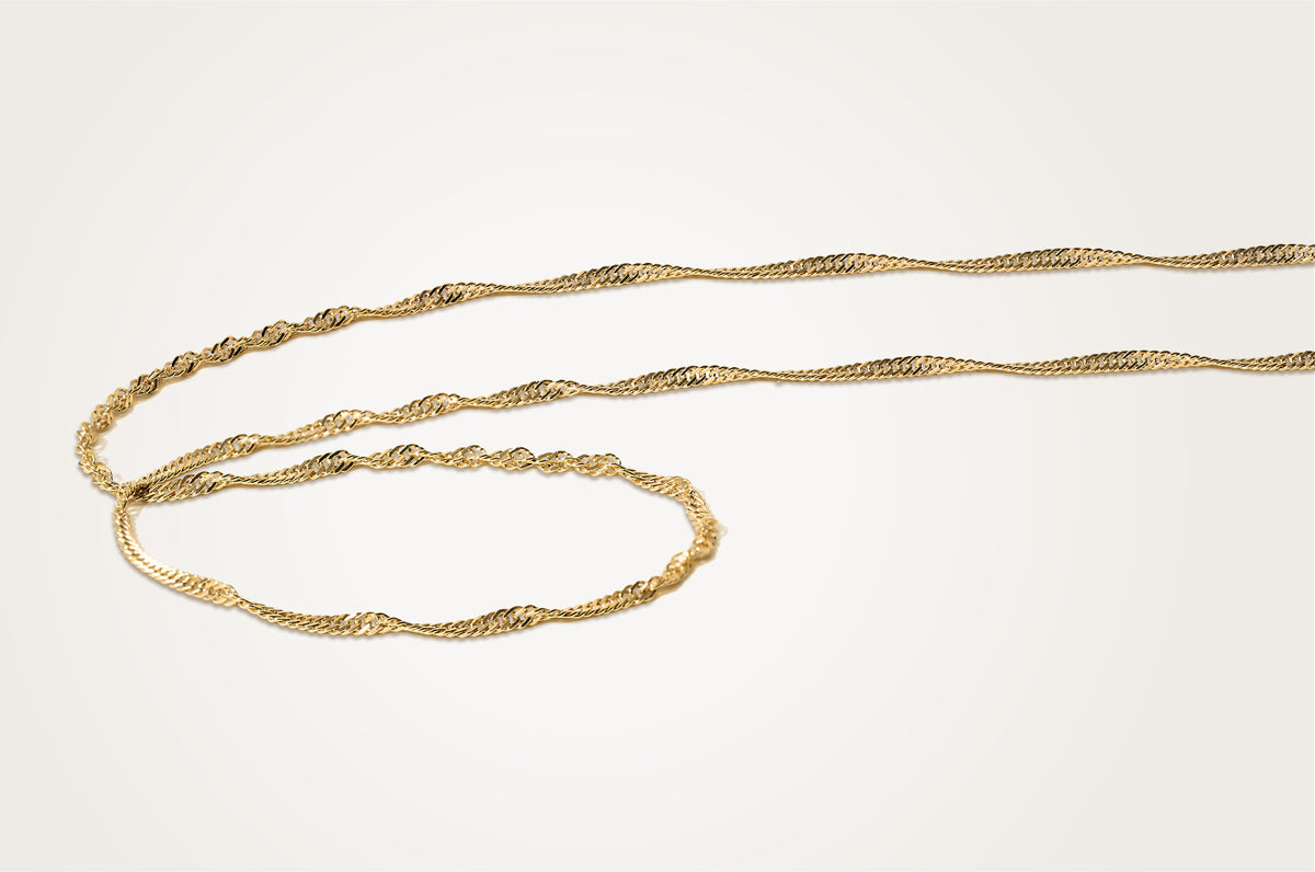 14K Yellow Gold Singapore Chain
