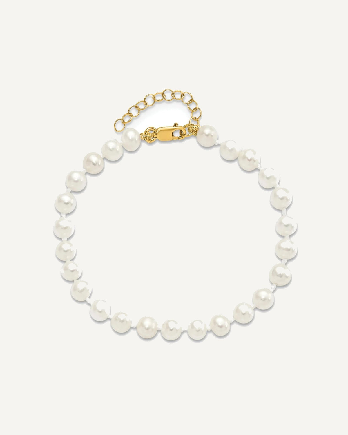 14k 4-5mm White Freshwater Cultured Pearl 14 inch Necklace with 1 inch Extender/5 inch Bracelet with 1 inch Extender/Post Earrings Set – View 7