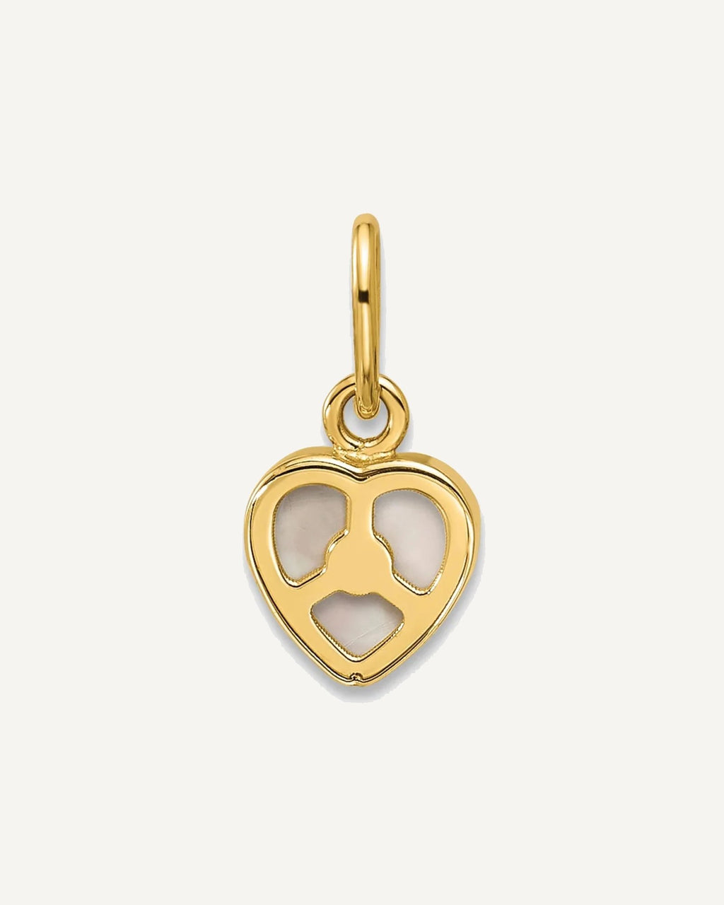 14K Polished Mother of Pearl Heart Pendant – View 3