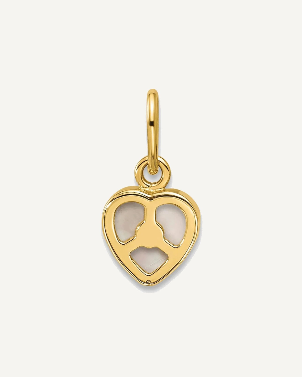 14K Polished Mother of Pearl Heart Pendant – View 3