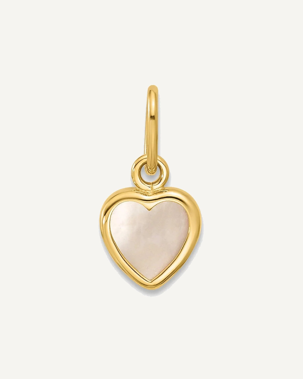 14K Polished Mother of Pearl Heart Pendant – View 1