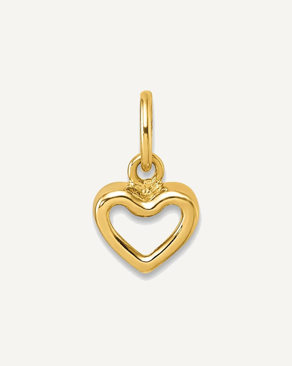 14K Polished Open Heart Pendant – View 1