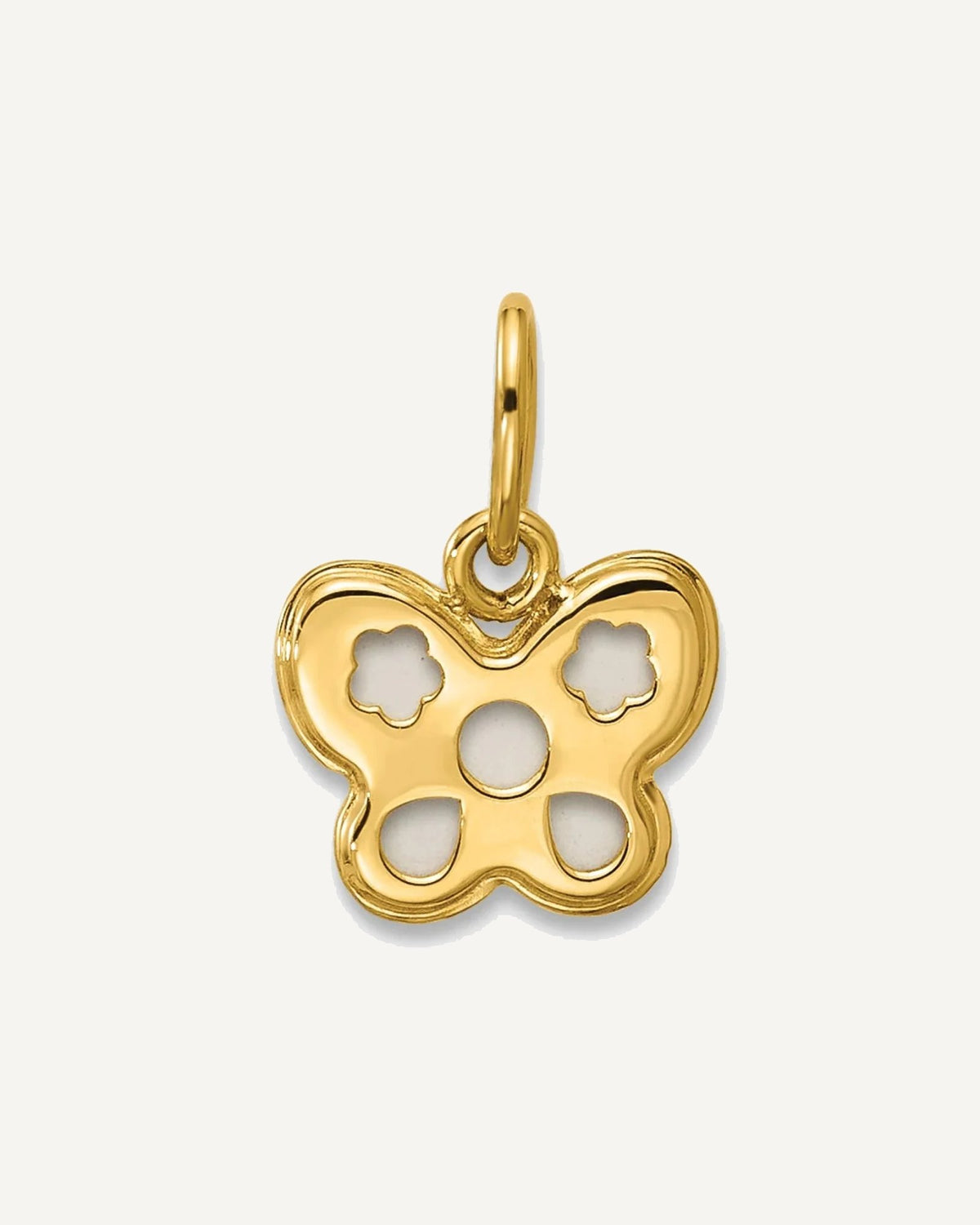 14K Polished Mother of Pearl Butterfly Pendant – View 3