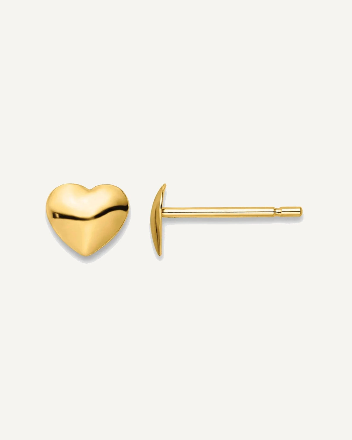 Gold Heart Post Earrings – View 1