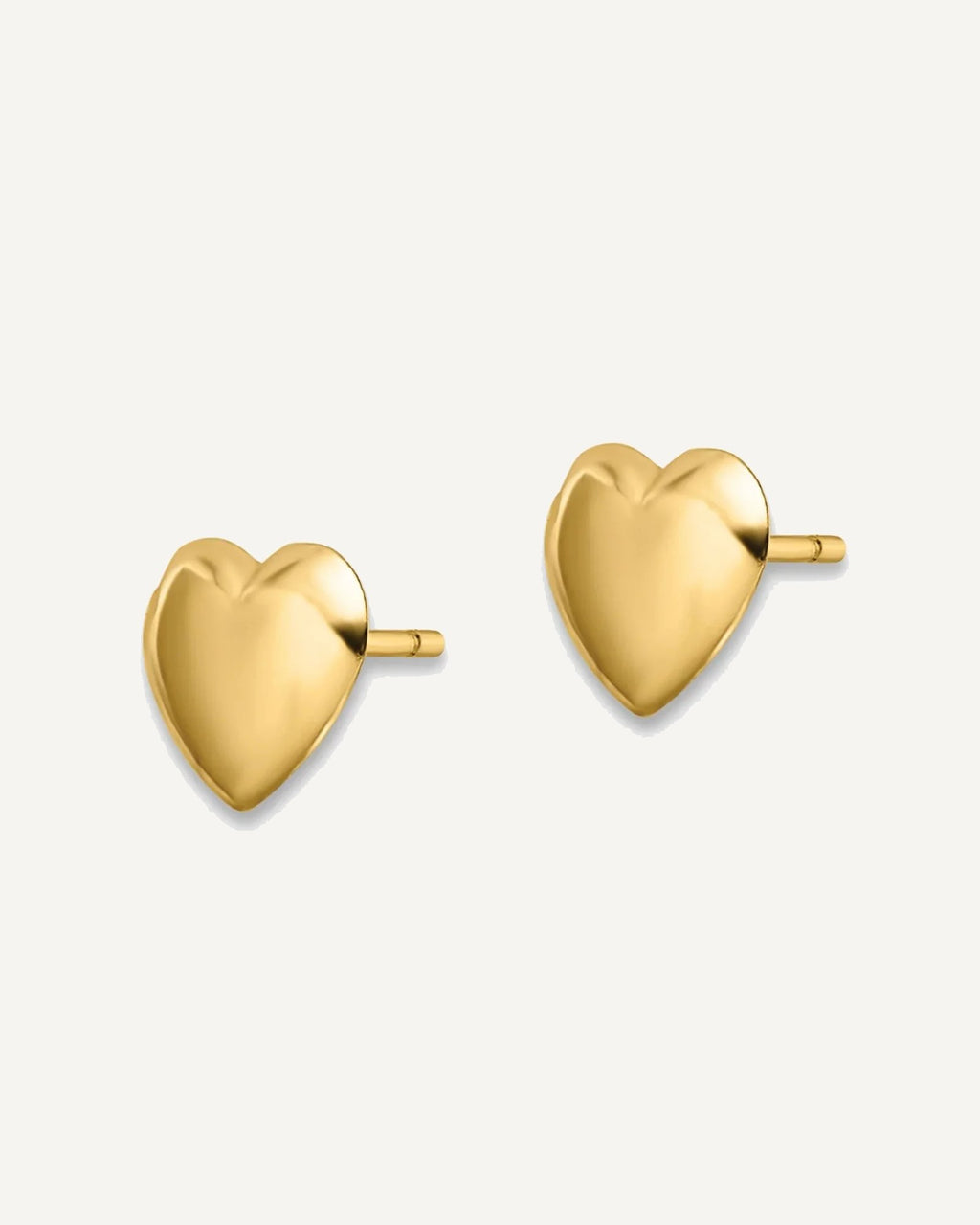 Gold Heart Post Earrings – View 2