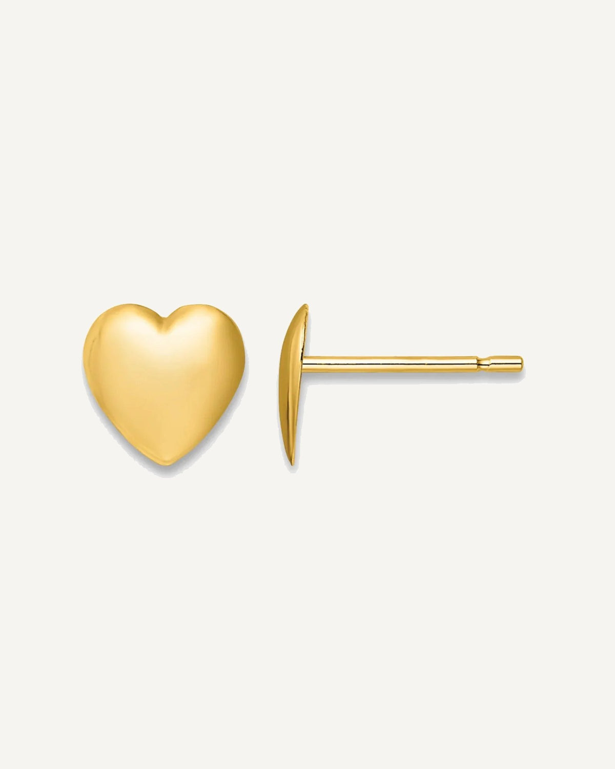 Gold Heart Post Earrings – View 1