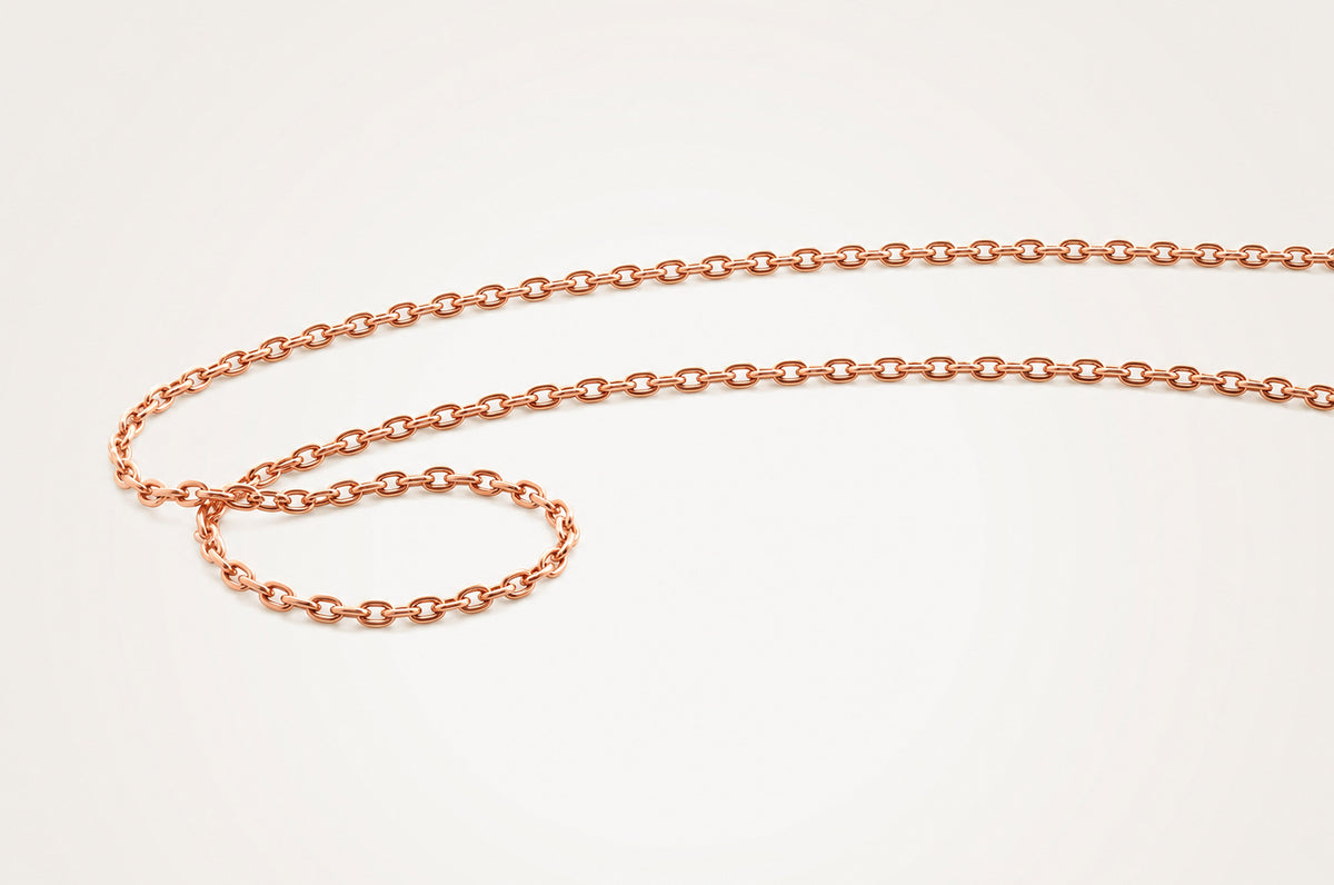 14K Rose Gold Cable Chain 18 inch