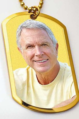 Memorial Stainless Steel Photo Dog Tag Photo Pendant — live PicturesOnGold actual product detail