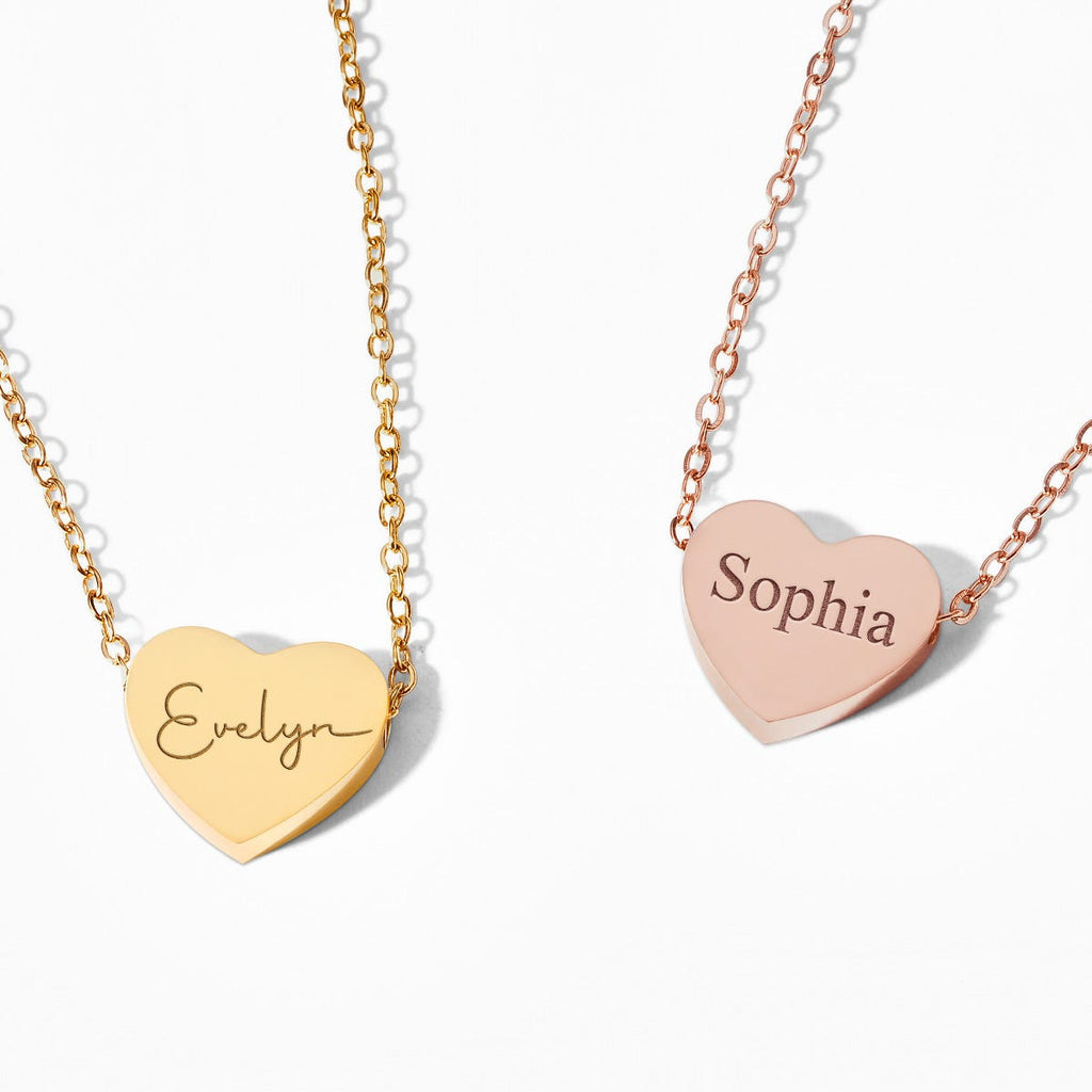 Custom Name Stainless Steel Heart Necklace