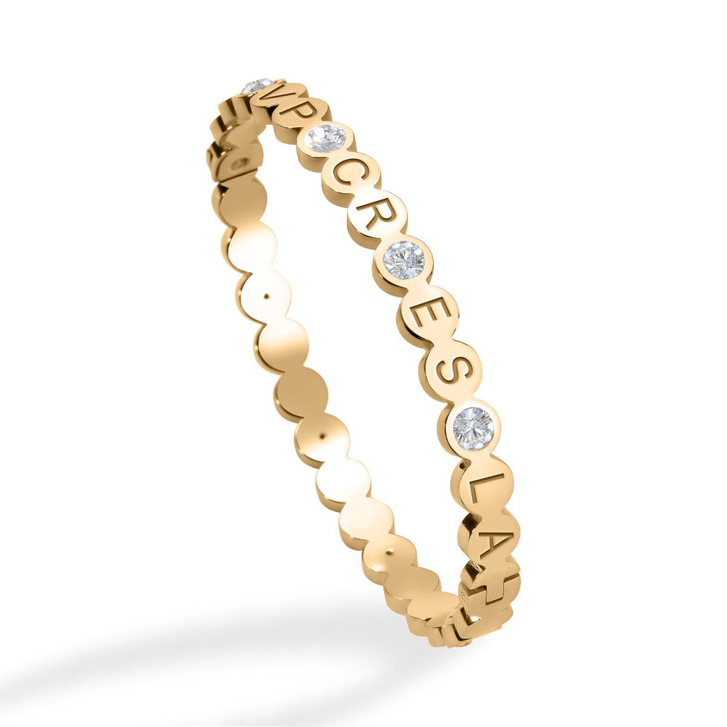 Personalized Round Bangle with CZs