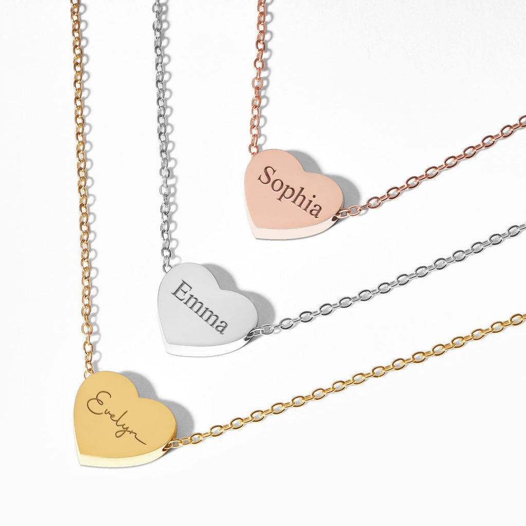 Custom Name Stainless Steel Heart Necklace
