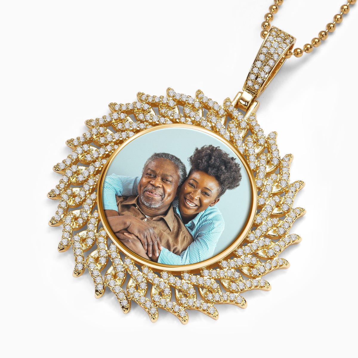 Crown of Thorns Photo Engraved Medium Cubic Zirconia Pendant
