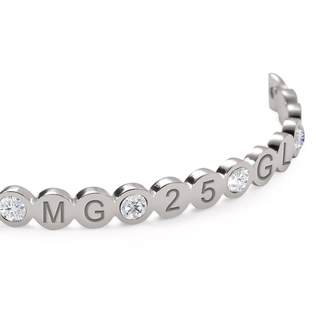 Personalized Round Bangle with CZs