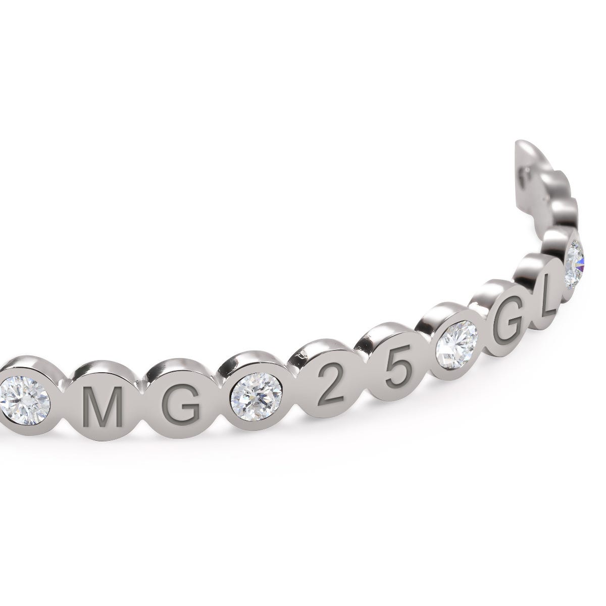 Personalized Round Bangle with CZs