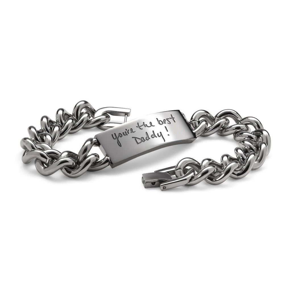 Personalized Handwriting Men's Day ID Bracelet