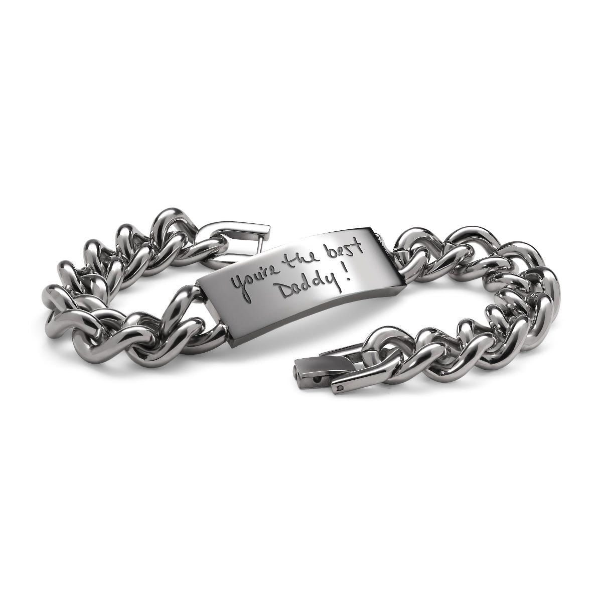 Personalized Handwriting Men's Day ID Bracelet