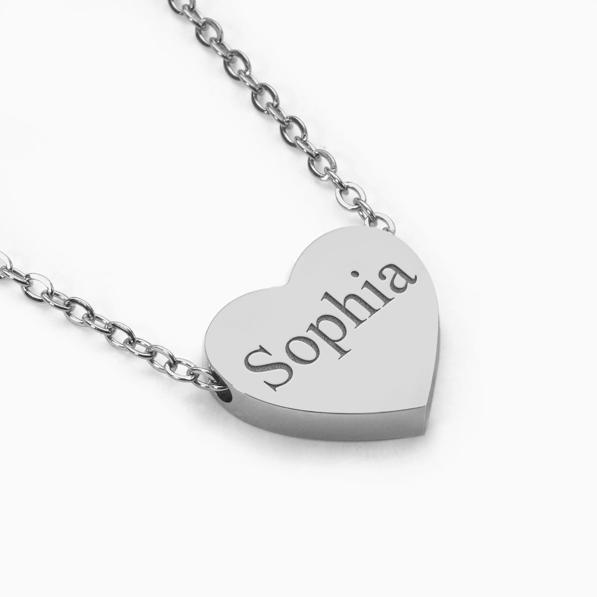 Custom Name Stainless Steel Heart Necklace