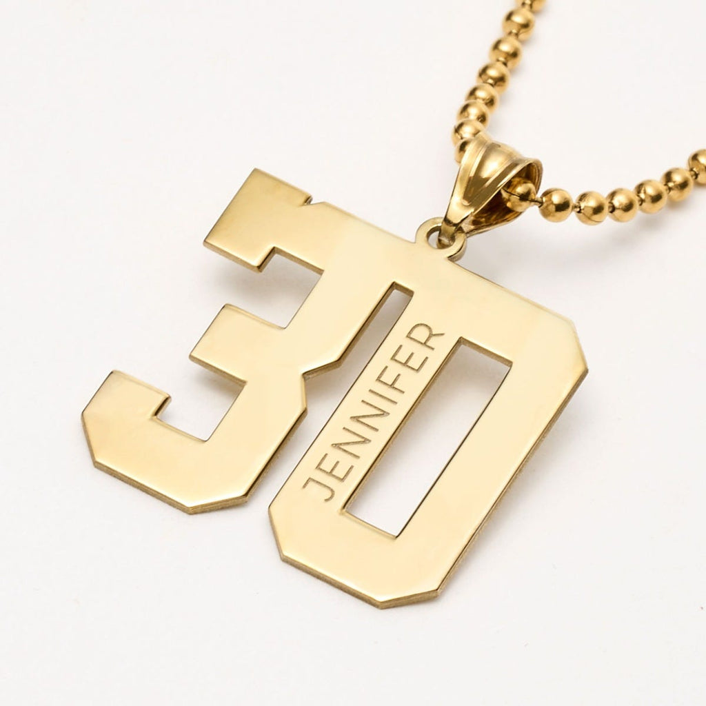 Personalized High Polished Number Name Pendant