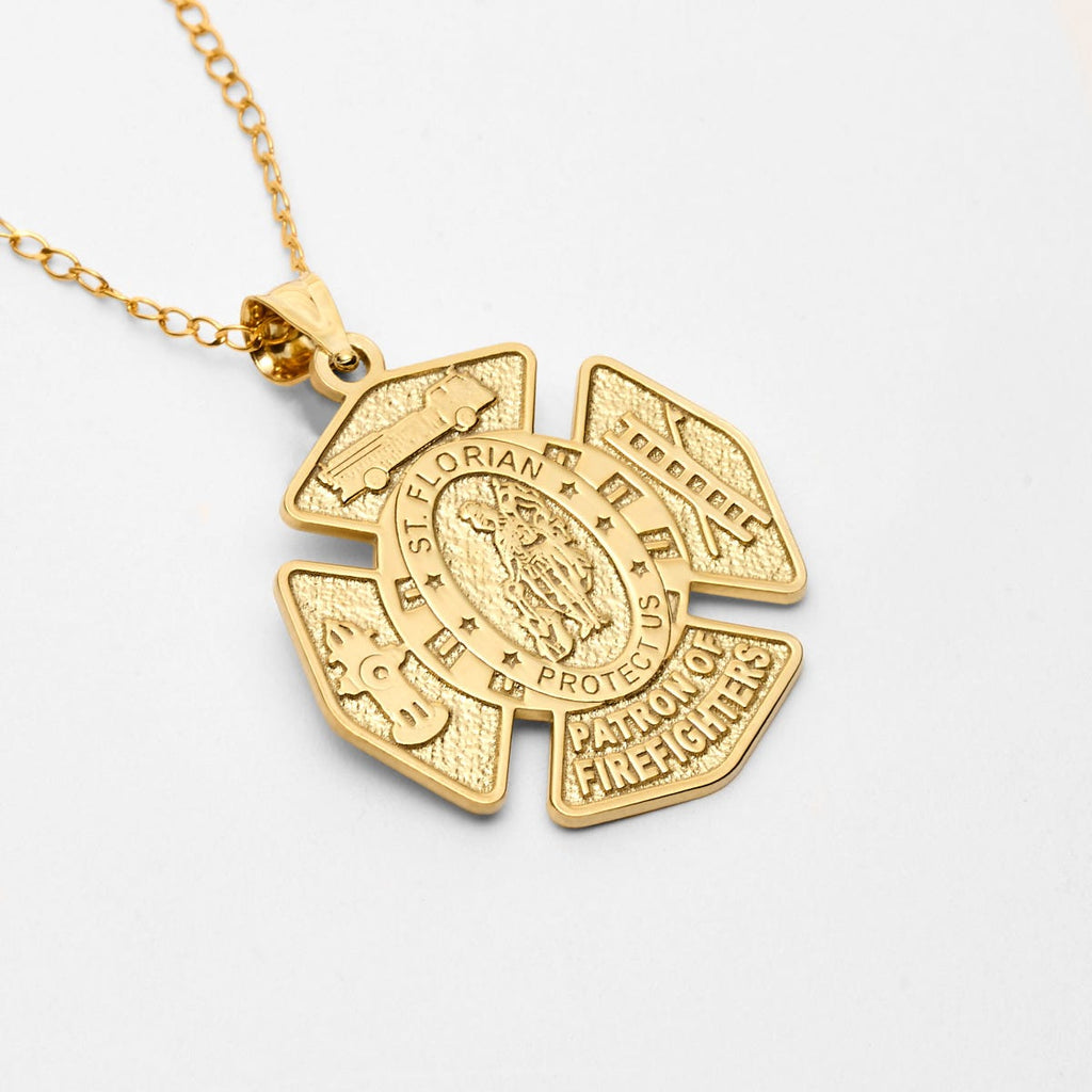 Saint Florian Patron of Firefighters Badge Religious Medal