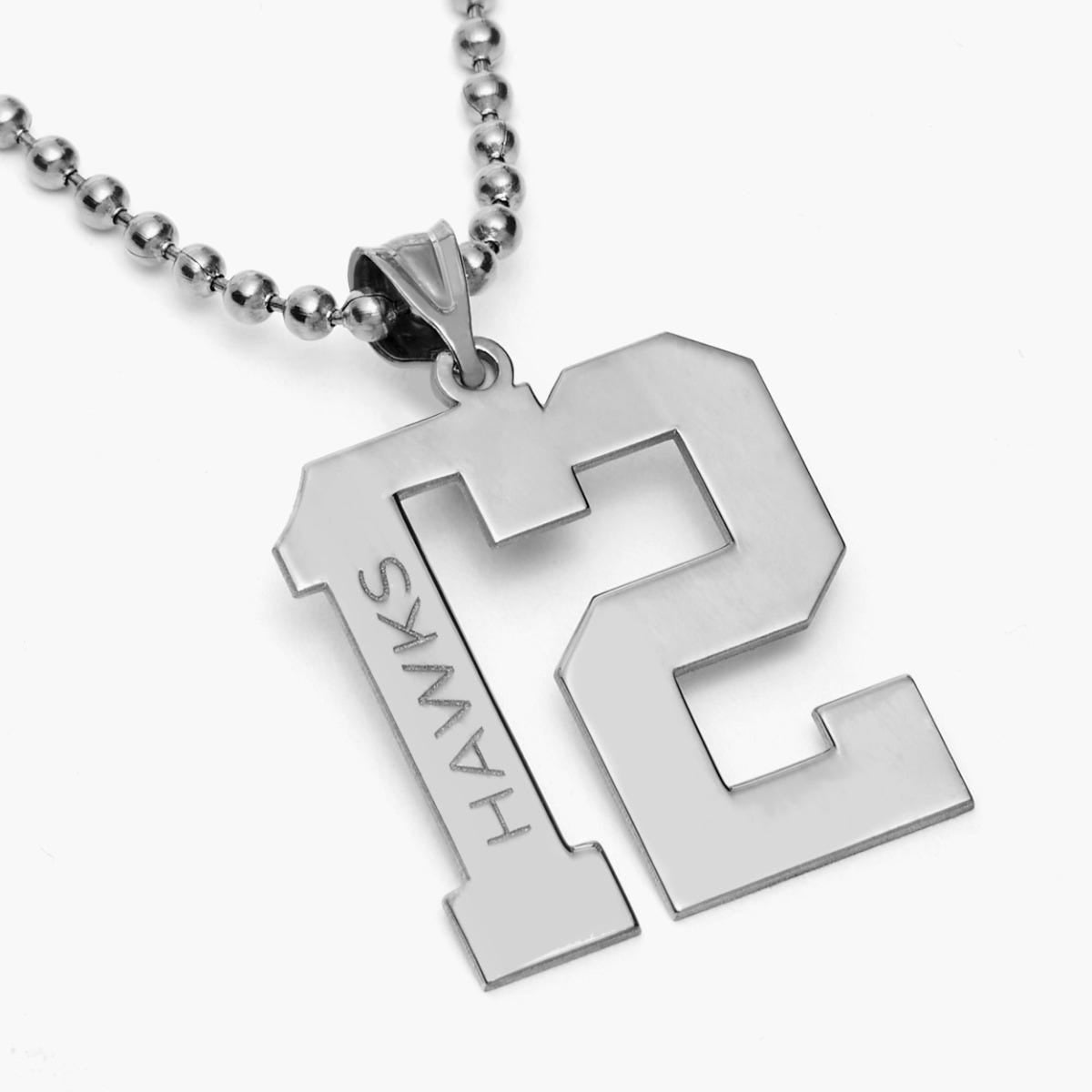 Personalized High Polished Number Name Pendant