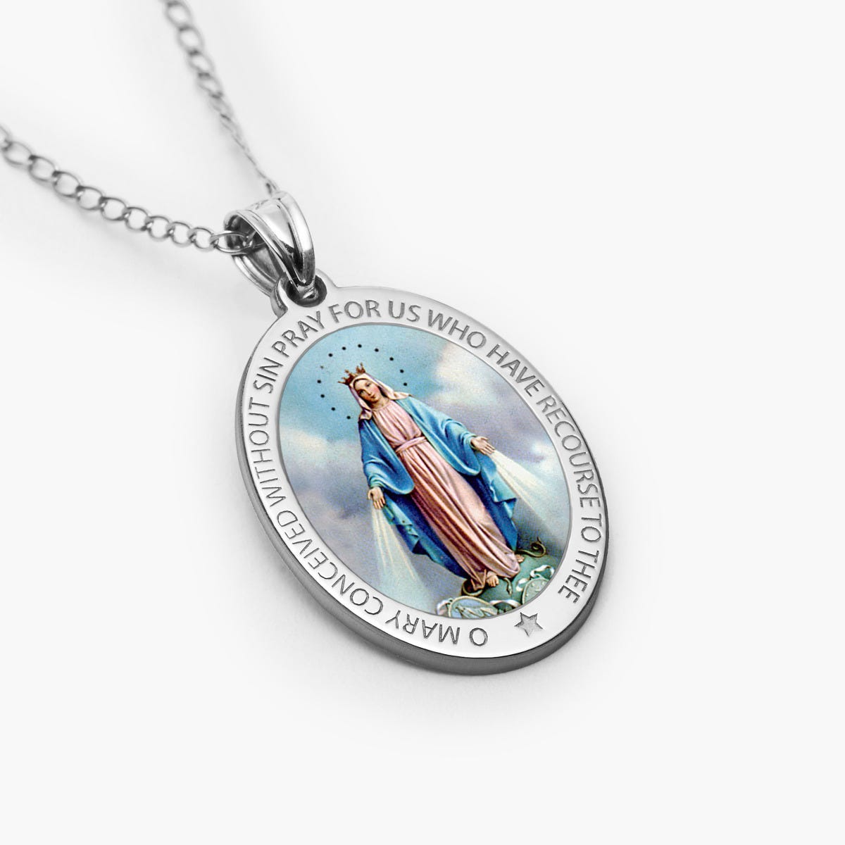 Miraculous Medal Exclusive Color Oval Pendant