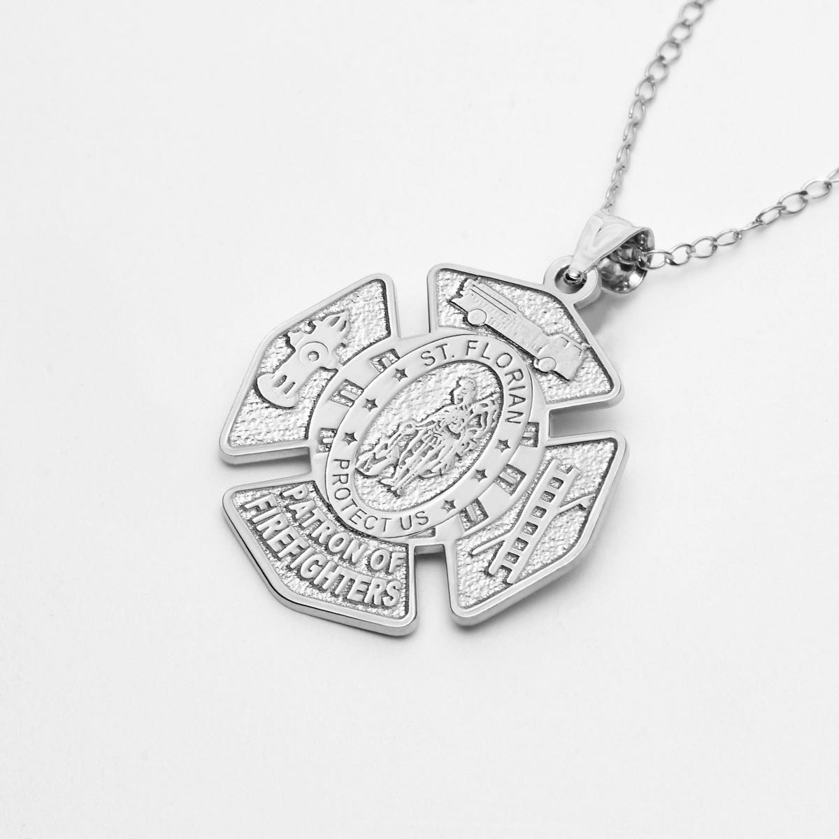 Saint Florian Patron of Firefighters Badge Religious Medal