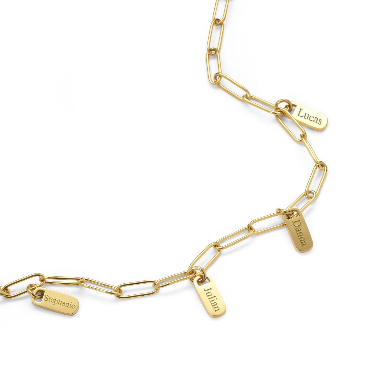 Paper Clip Multiple Tag Charm Bracelet
