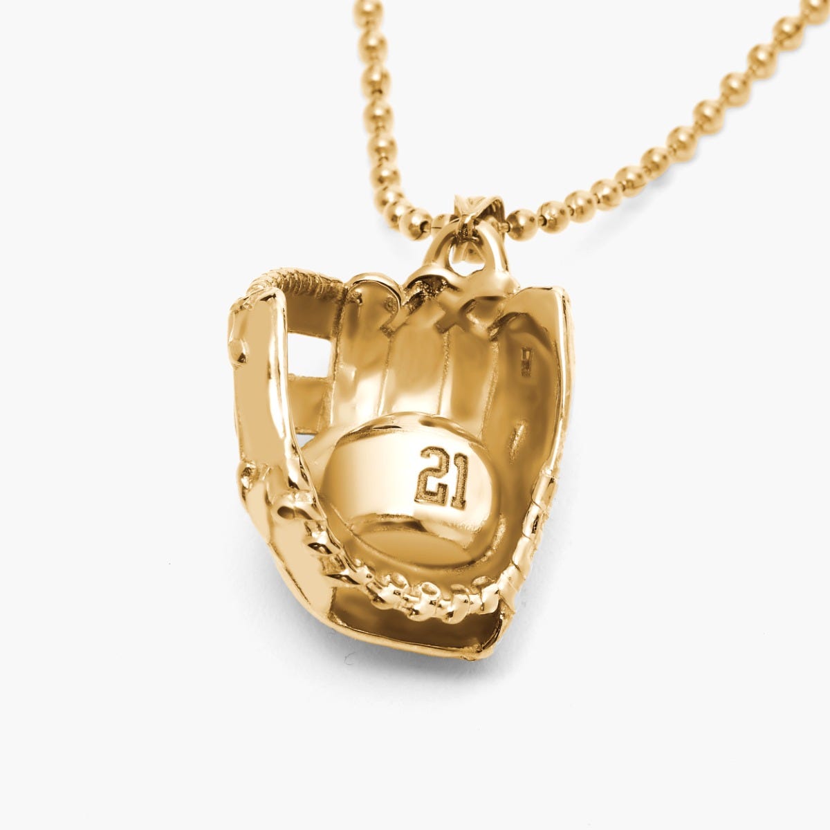Personalized Sterling Silver Baseball Glove Pendant