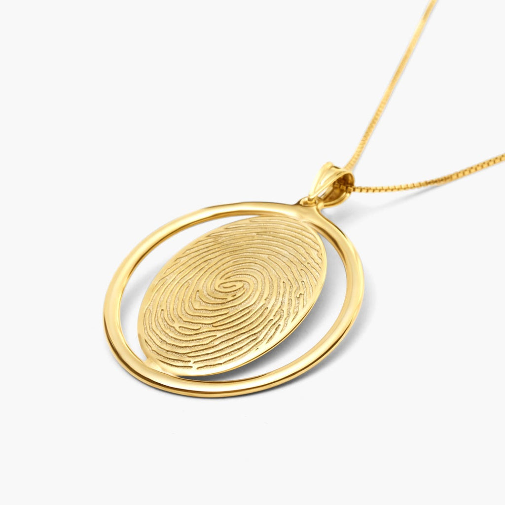 Custom Fingerprint 3D Round Pendant
