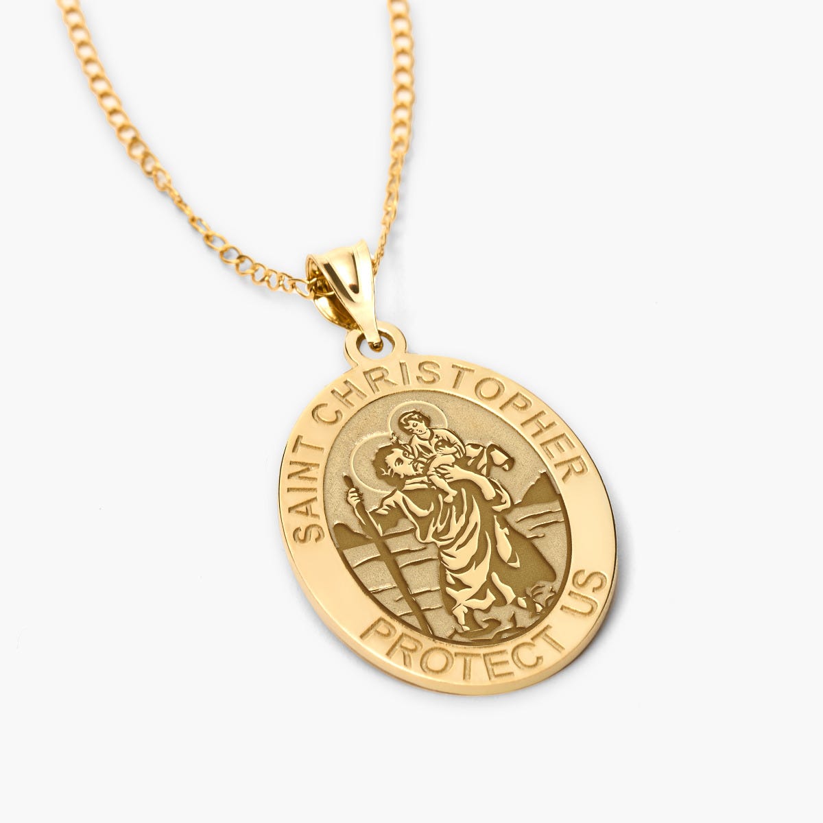 Saint Christopher OVAL Religious Medal