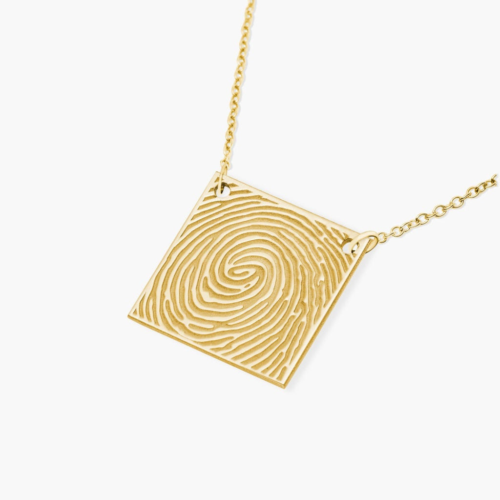 Custom Fingerprint Square Charm or Pendant