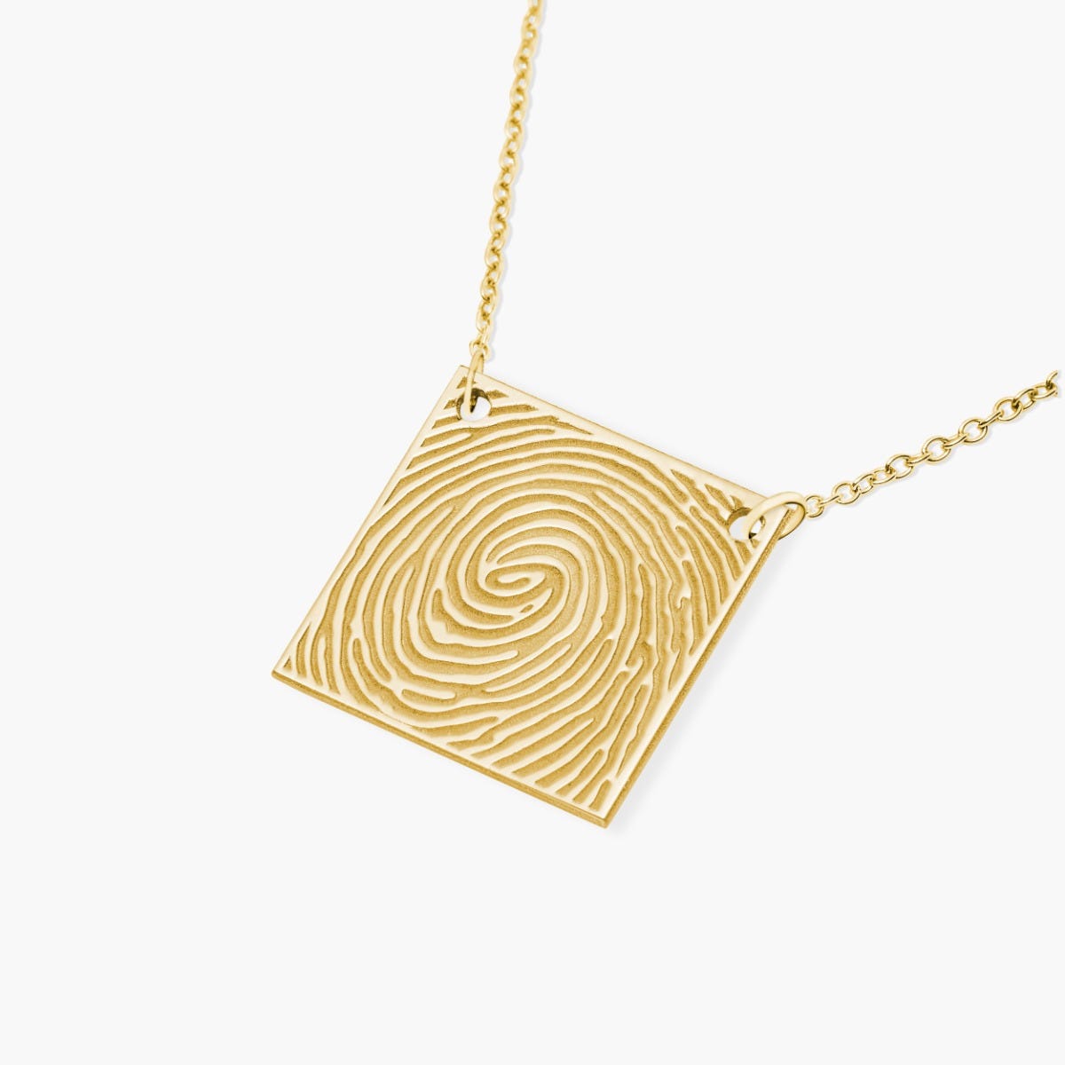 Custom Fingerprint Square Charm or Pendant