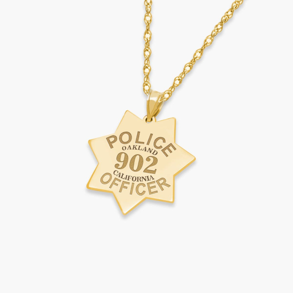 Personalized California 7 Point Star Police Badge with Your Department, Rank and Number