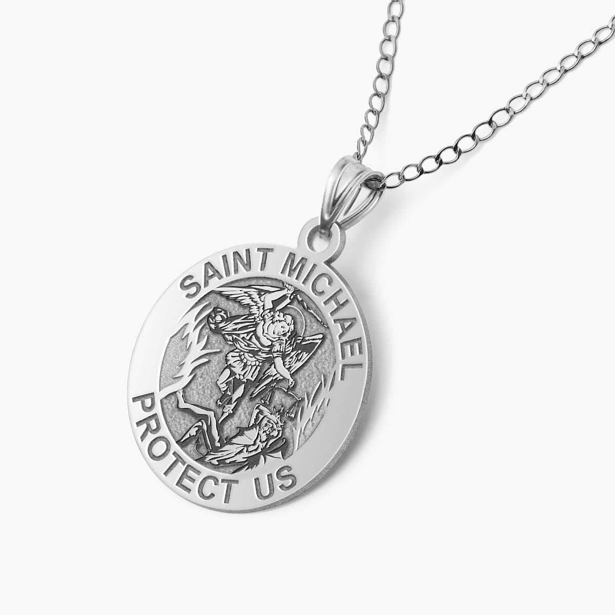 Saint Michael Round Religious Medal  "EXCLUSIVE"