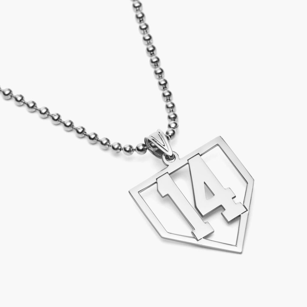 Personalized Baseball Homeplate Cut-Out with Number Pendant or Charm