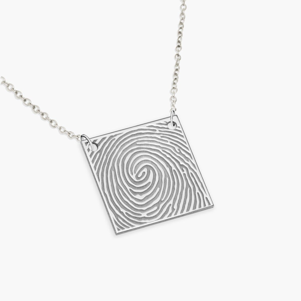 Custom Fingerprint Square Charm or Pendant